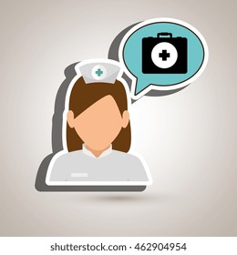 nurse tooth health speech vector illsutration graphic