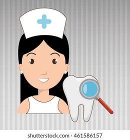nurse tooth search medical vector illustration eps 10