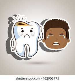 nurse tooth sick pain vector illustration eps 10