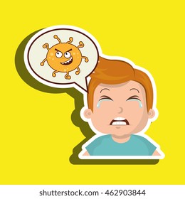 nurse tooth sick pain vector illustration eps 10