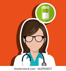 nurse tooth sick pain vector illustration eps 10