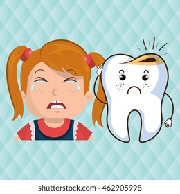 nurse tooth sick pain vector illustration eps 10