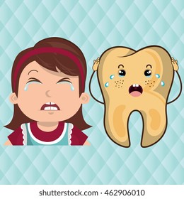nurse tooth sick pain vector illustration eps 10