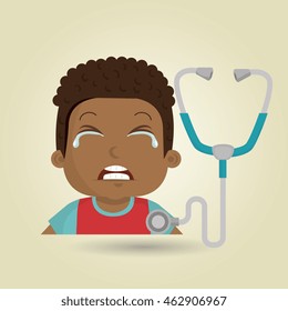 nurse tooth sick pain vector illustration eps 10