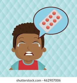 nurse tooth sick pain vector illustration eps 10