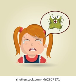 nurse tooth sick pain vector illustration eps 10