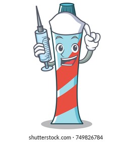 Nurse toothpaste character cartoon style