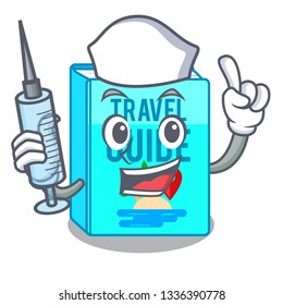 Nurse Travel Guide Book Isolated In Cartoon