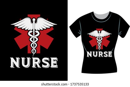 Nurse t-shirt design, doctor t-shirt. Apparel design, typography