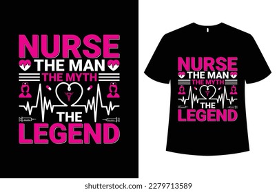 Nurse T-shirt Design Template vector image.