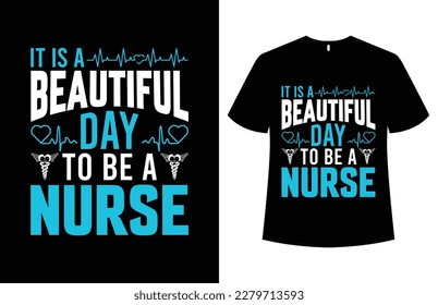 Nurse T-shirt Design Template vector image.