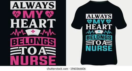 Nurse T-Shirt design template, Vintage nurse emblems, and nurse quote design.
