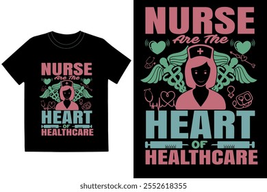 Nurse t-shirt design - Vector graphic, typographic poster, vintage, label, badge, logo, icon or t-shirt