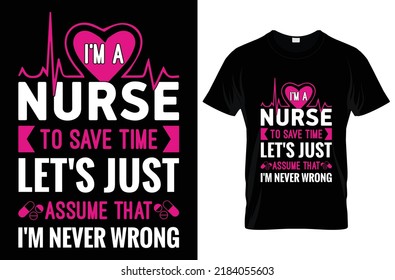 Nurse t-shirt design vector and typography templet