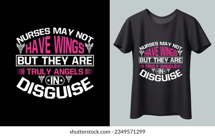  nurse t-shirt and poster vector design template. Nursing t-shirt with medical element vectors. Stethoscope, syringe design. For label, badge, emblem.