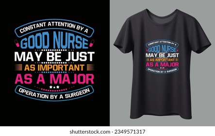  nurse t-shirt and poster vector design template. Nursing t-shirt with medical element vectors. Stethoscope, syringe design. For label, badge, emblem.