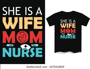 Nurse T-Shirt Template Design- Nurse Vector