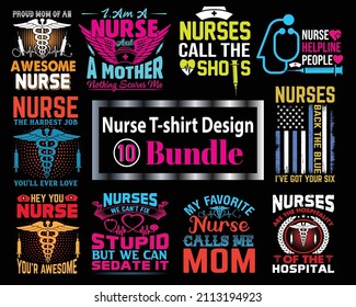 Nurse T-shirt vector Design Bundle