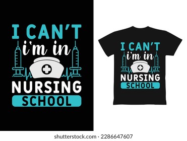 Plantilla de diseño vectorial de camiseta de enfermería.