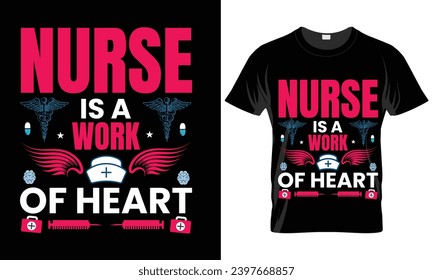 Nurse T-shirt vector lettering typographic quotes Design