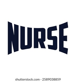 Nurse typography clip art design on plain white transparent isolated background for card, shirt, hoodie, sweatshirt, apparel, tag, mug, icon, poster or badge