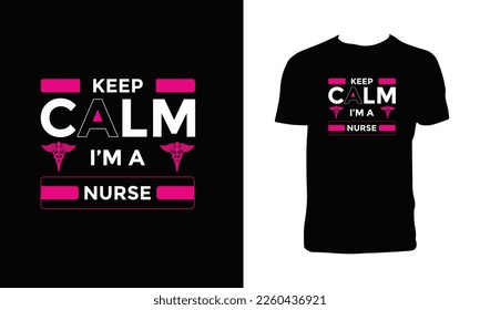 Nurse Typography T Shirt Design. 