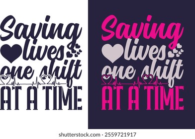 Nurse typography t shirt design