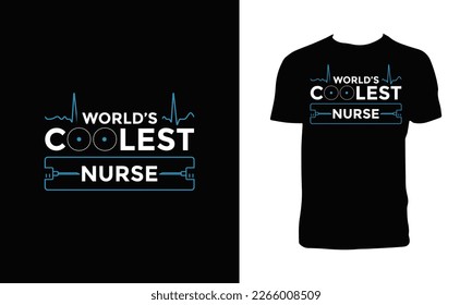 Diseño Del Tee De La Typografía De Enfermería E Ilustración Del Vector. 