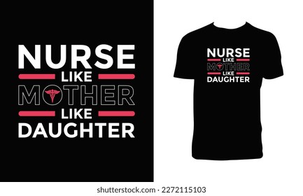 Nurse Typography Tee Shirt Design. 