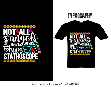 Nurse Typography T-Shirt Design , Design With Mockup