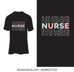 Nurse typography t-shirt design for sale.