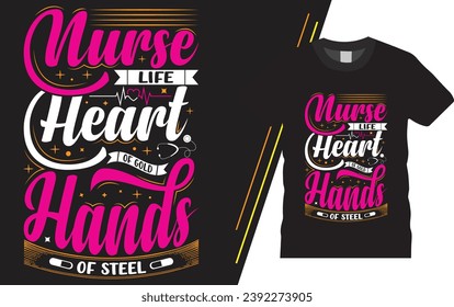 Nurse typography t-shirt design for women, fashion design, modern letter, print on demand, trendy nurse quotes.