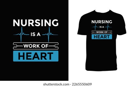 Nurse Typography Vector Tee Design. 
