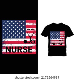 Diseño de camisetas vectoriales y tipografía de enfermería