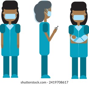 nurse in uniform assisting and helping