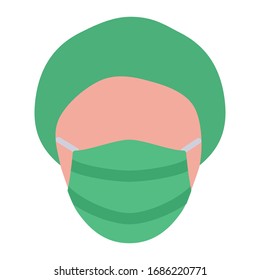 nurse use mask icon with modern flat style icon color or colorful