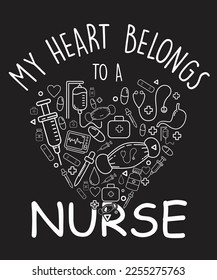 Nurse Valentine print template and t shirt design. High quality design and easy to editable.
