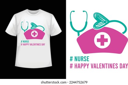 Nurse Valentine's Day T-shirt Designs Template
