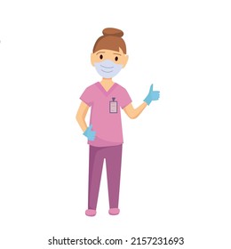 Nurse. Vector cartoon illustration.Rescue people concept.