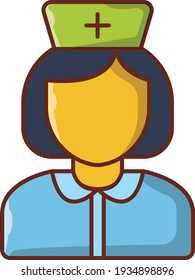 icono de color plano del vector de enfermería