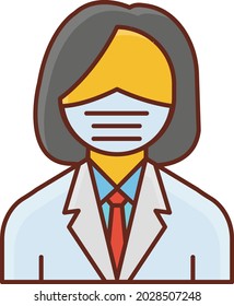 nurse vector flat color icon