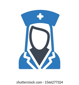 nurse vector glyph colour icon 
