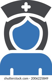 icono de color de glifo vectorial de enfermería