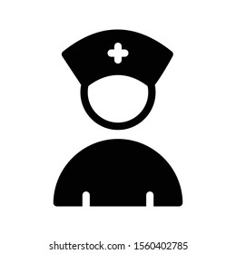 nurse vector glyph flat icon 