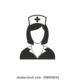 Nurse Vector Icon Black Illustration Isolated Stock Vector (Royalty ...