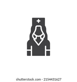 Nurse vector icon. filled flat sign for mobile concept and web design. Female medical worker glyph icon. Symbol, logo illustration. Vector graphics