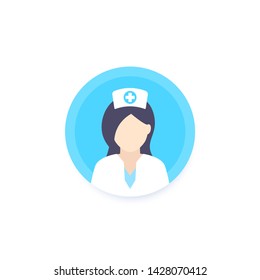 nurse vector icon, flat style
