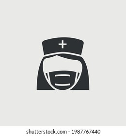 nurse vector icon hospital worker female doctor