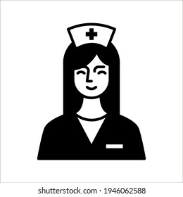 Nurse vector icon. Illustration isolated on white background for graphic and web design. color editable