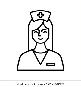Nurse vector icon. Illustration isolated on white background for graphic and web design. color editable